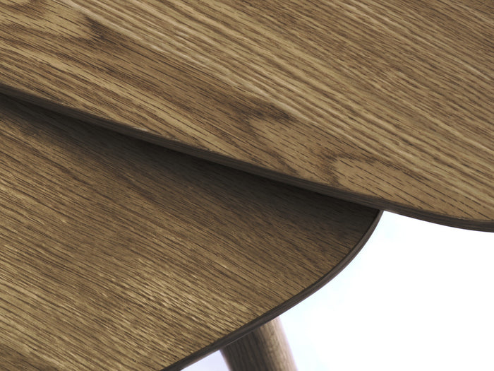 Giga Living - Salontafel Adda Rond Smoked Eiken Set van 2