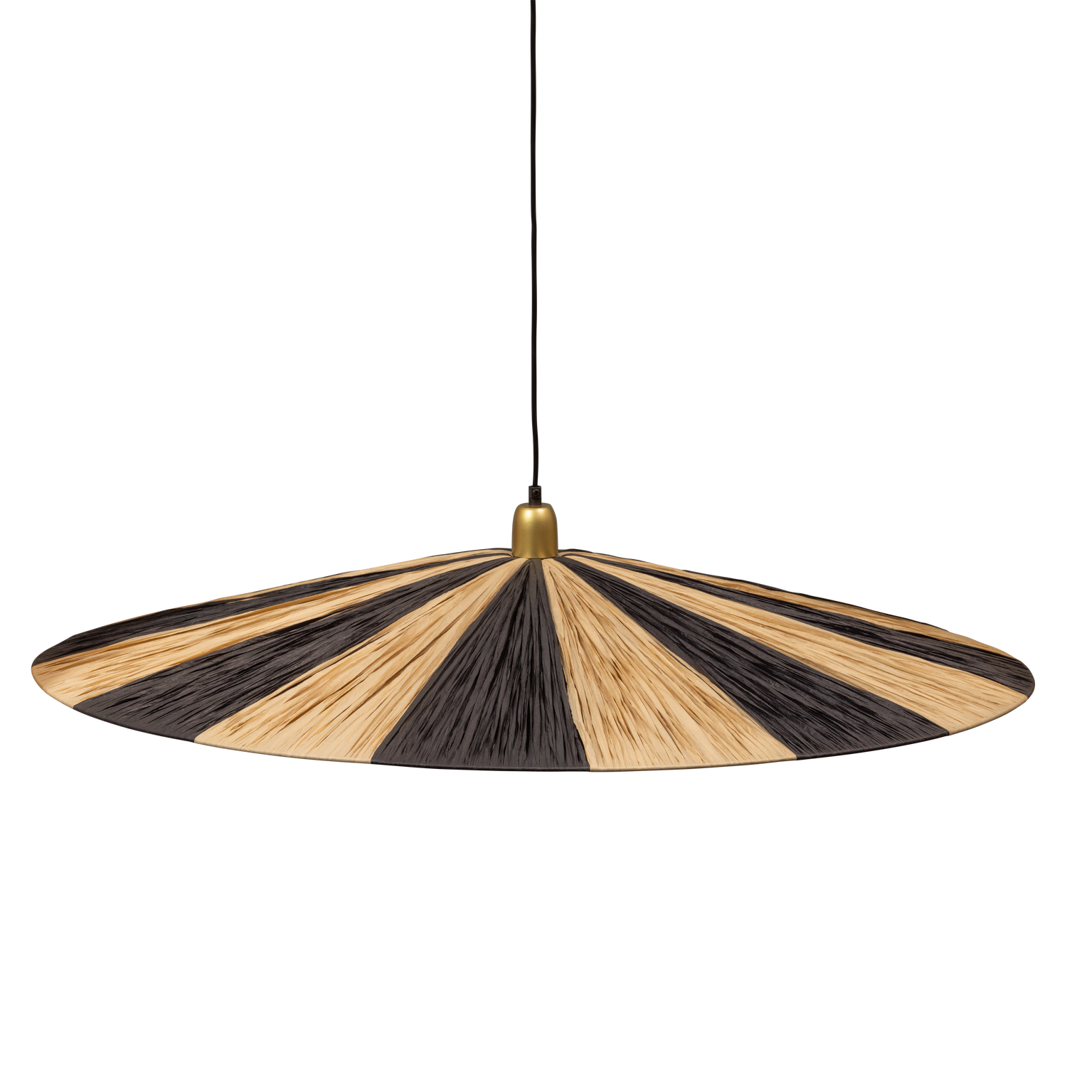WOOOD Loic Hanglamp - Streep - Zwart|Naturel - 10x95x95
