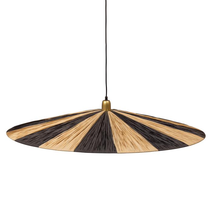 WOOOD Loic Hanglamp - Streep - Zwart|Naturel - 10x95x95
