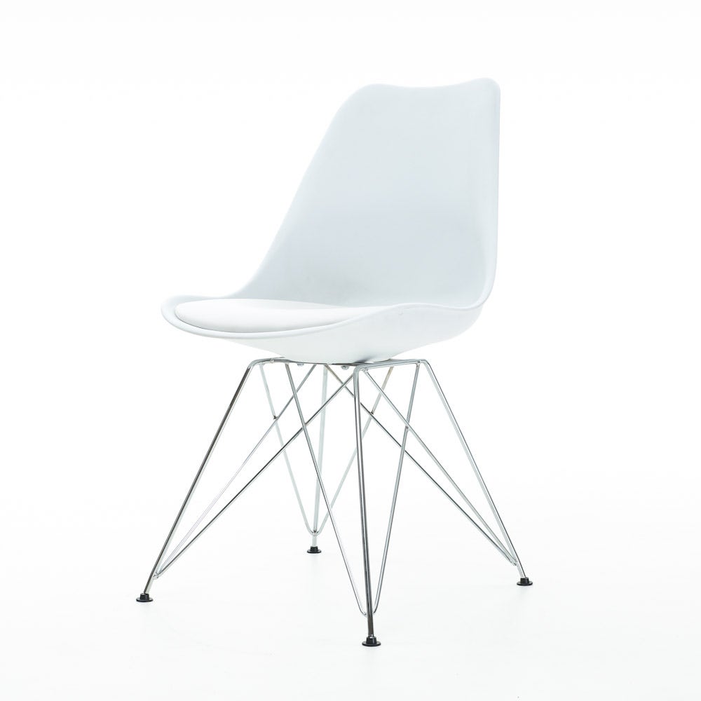 Essence Metal eetkamerstoel wit - chroom onderstel
