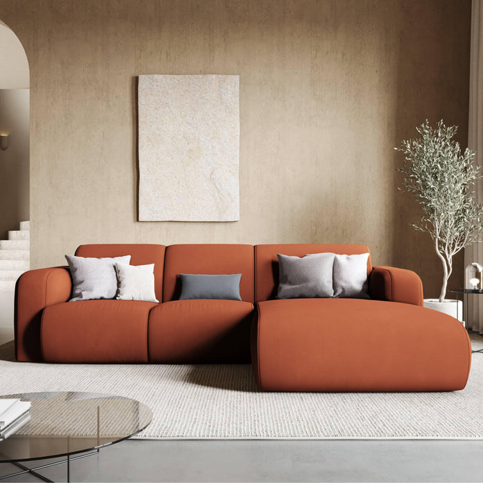 Windsor & Co Lola Hoekbank met Chaise Longue Rechts - Chenille - Oranje