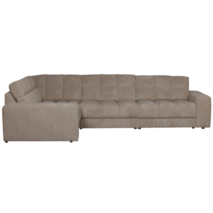 WOOOD Second Date Hoekbank Links - Grove Ribstof - Mud