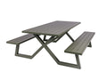 Aluminium picknicktafel Dex 200 cm olijfgroen