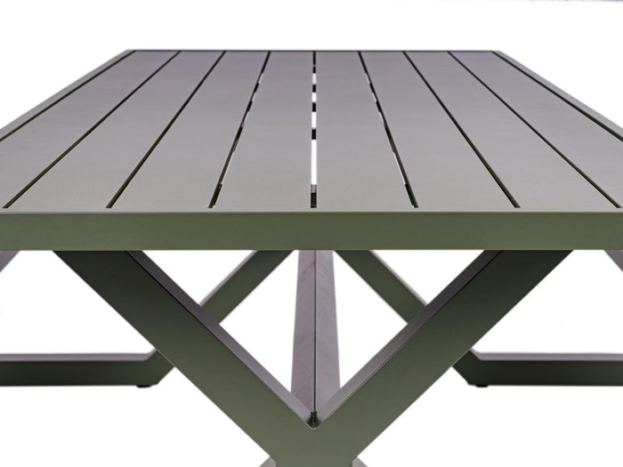 Aluminium picknicktafel Dex 200 cm olijfgroen
