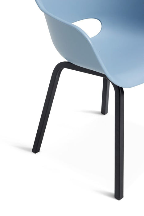 Keter Noa Tuinstoel - 2 stuks - 55x56,5x80cm - metalen frame - Blauw