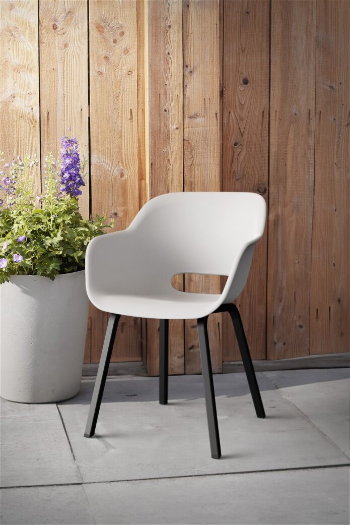 Keter Noa Tuinstoel - 2 stuks - 55x56.5x80cm - metalen onderstel - Wit