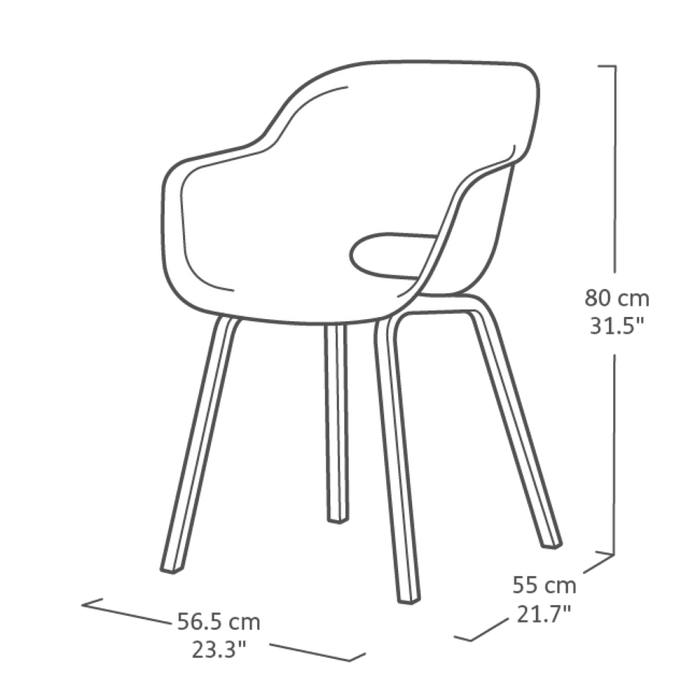 Keter Noa Tuinstoel - 2 stuks - 55x56,5x80cm -  Olijfgroen