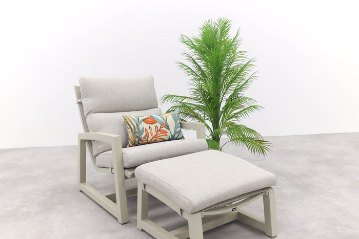 Hartman Gio loungestoel + voetenbank - Zand
