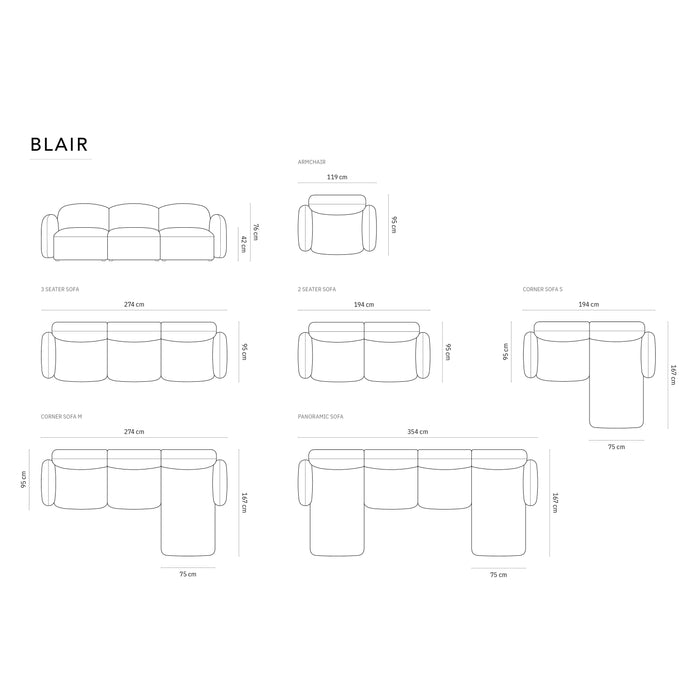 Micadoni Home Blair Hoekbank met Chaise Longue Rechts - Chenille - Groen
