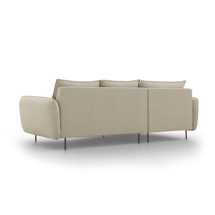 Cosmopolitan Design Vienna Hoekbank met Chaise Longue Links - Linnen - Beige