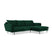 Cosmopolitan Design Vienna Hoekbank met Chaise Longue Rechts - Velvet - Flessengroen