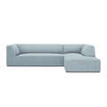 Windsor & Co Sao Hoekbank met Chaise Longue Links - 4-zits - Ribstof - Lichtblauw