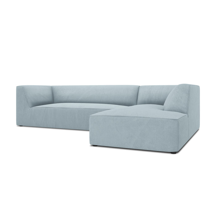Windsor & Co Sao Hoekbank met Chaise Longue Links - 4-zits - Ribstof - Lichtblauw