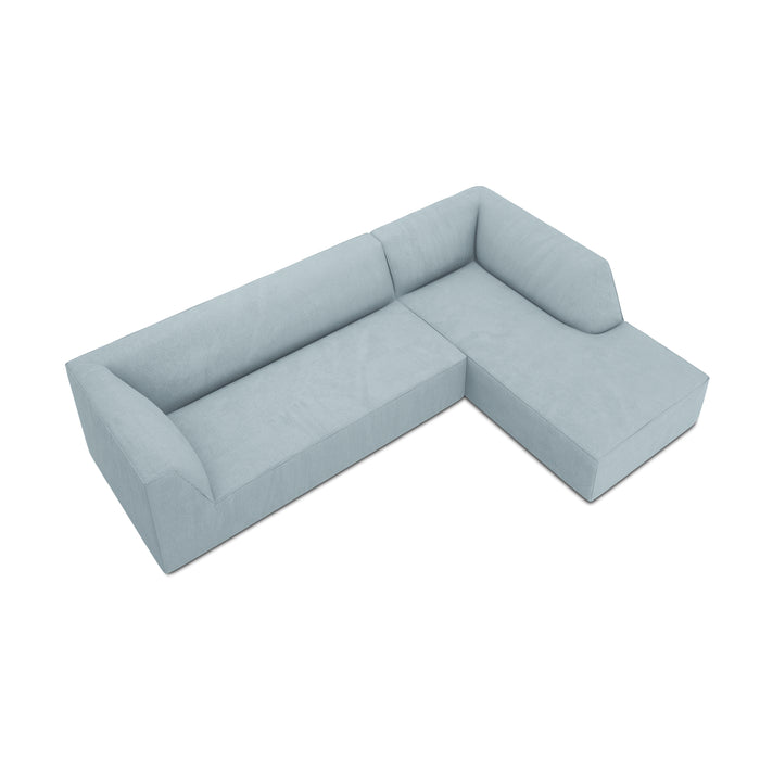 Windsor & Co Sao Hoekbank met Chaise Longue Links - 4-zits - Ribstof - Lichtblauw