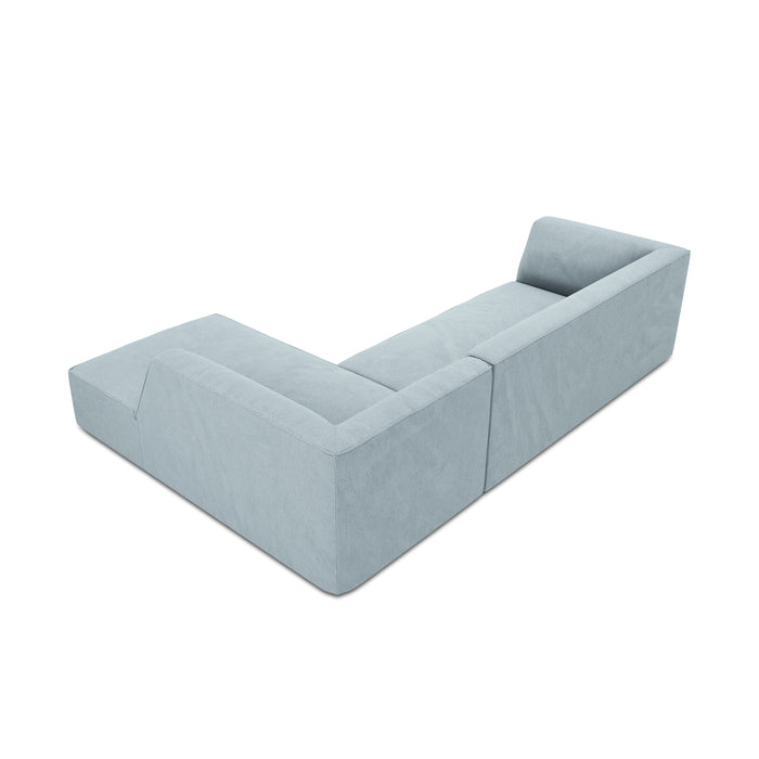 Windsor & Co Sao Hoekbank met Chaise Longue Links - 4-zits - Ribstof - Lichtblauw
