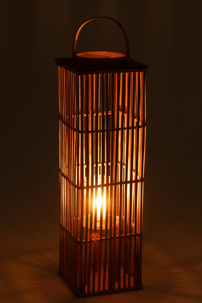 J-Line lantaarn Lang - bamboe - naturel