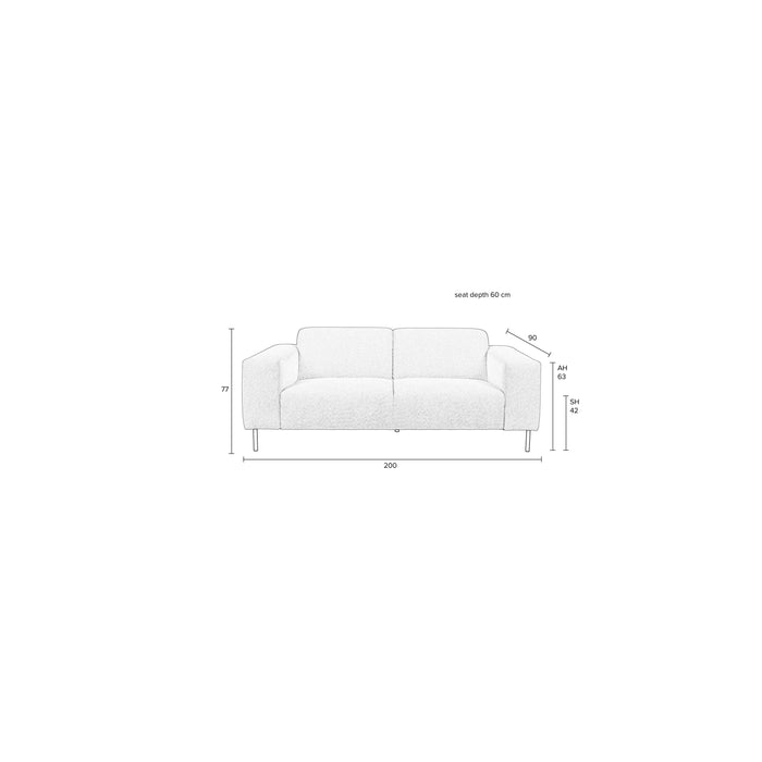 Feliz Lifestyle Sylvia 2,5-zitsbank - Imitatiebont