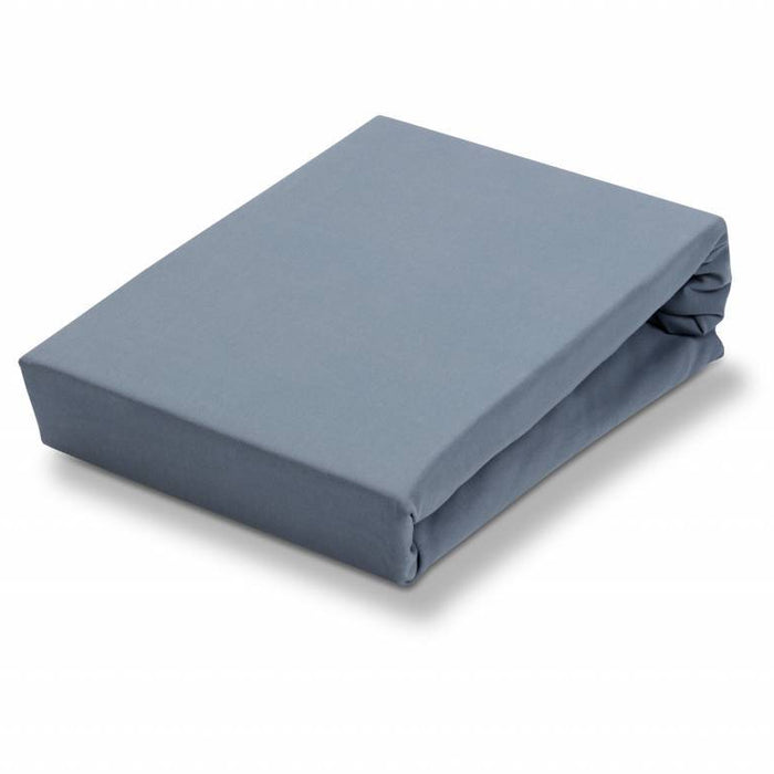 Jersey Soft Hoeslaken Dusty Blue | 180-200 x  200-220 cm | Blauw