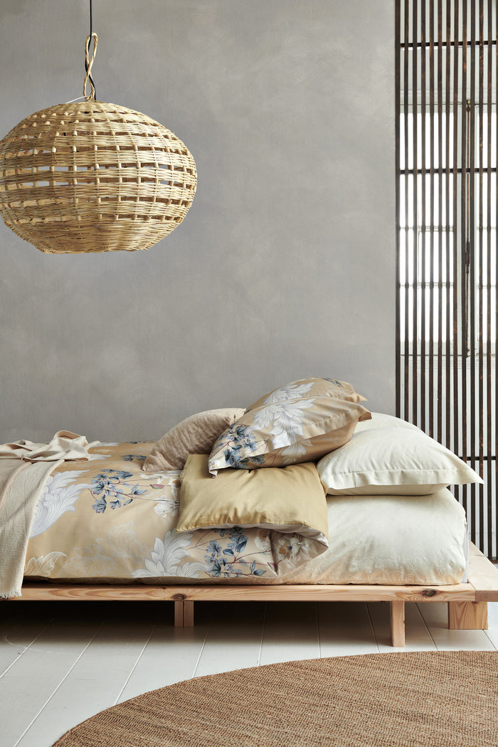 Dekbedovertrek Line Flower Beach 240x220 Cm