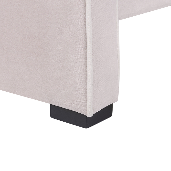 Beliani - NOZAY - Eenpersoonsbed - Pastelroze - 90 x 200 cm - Fluweel