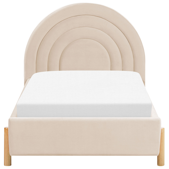 Beliani - ANET - Bed - Beige - 90 x 200 cm - Fluweel