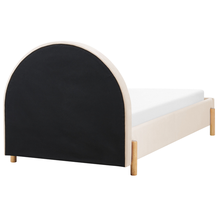 Beliani - ANET - Bed - Beige - 90 x 200 cm - Fluweel