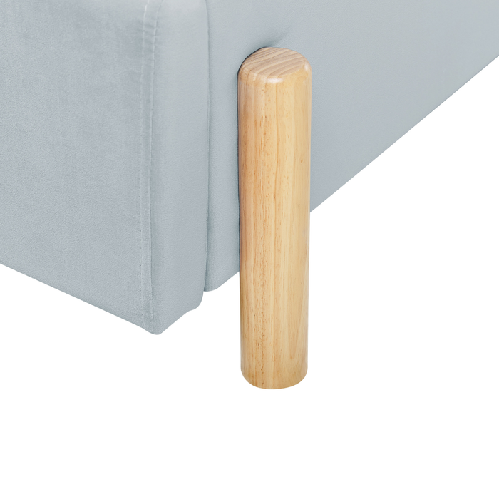 Beliani - ANET - Bed - Lichtblauw - 90 x 200 cm - Fluweel