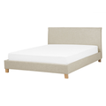 Beliani - SENNEZ - Tweepersoonsbed - Beige - 140 x 200 cm - Polyester