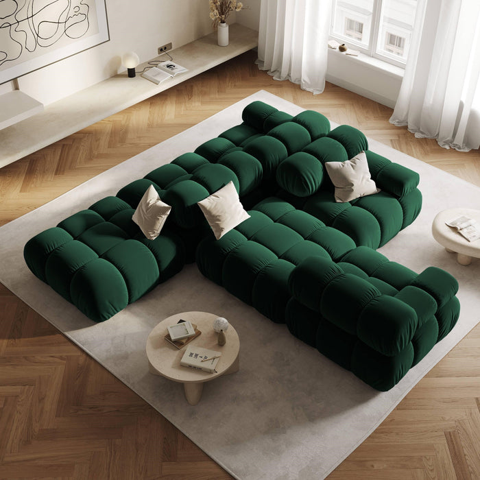 Milo Casa Tropea Modulaire 2-zitsbank Rechts Open met Hocker - Flessengroen