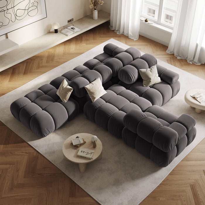 Milo Casa Tropea Modulaire 2-zitsbank Rechts Open met Hocker - Donkergrijs