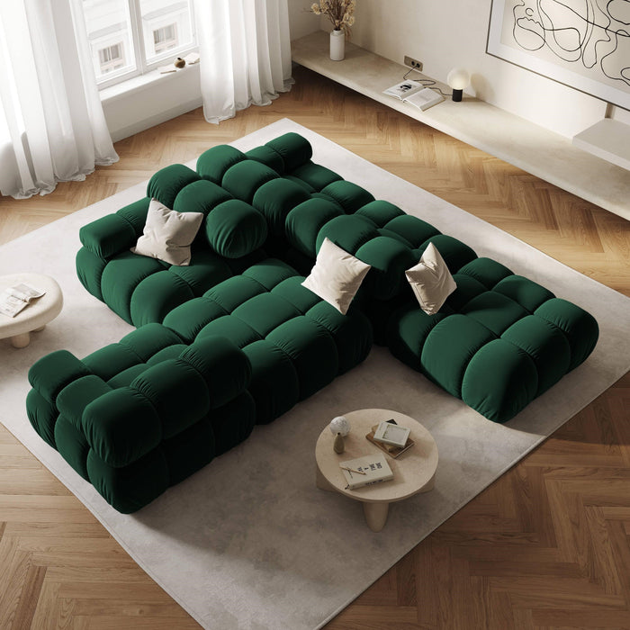 Milo Casa Tropea Modulaire 2-zitsbank Links Open met Hocker - Flessengroen