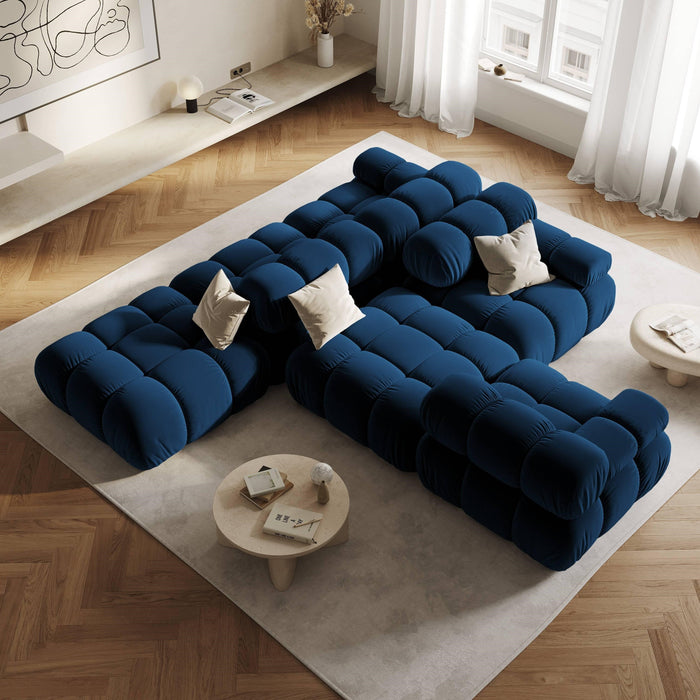 Milo Casa Tropea Modulaire 2-zitsbank Rechts Open met Hocker - Koningsblauw