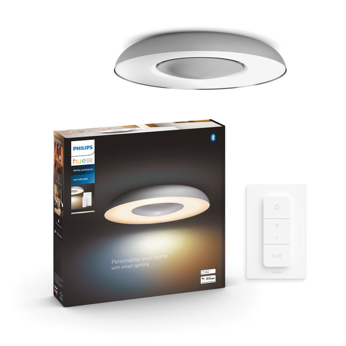 Philips Hue Still plafondlamp - warm tot koelwit licht - aluminium - 1 dimmer switch