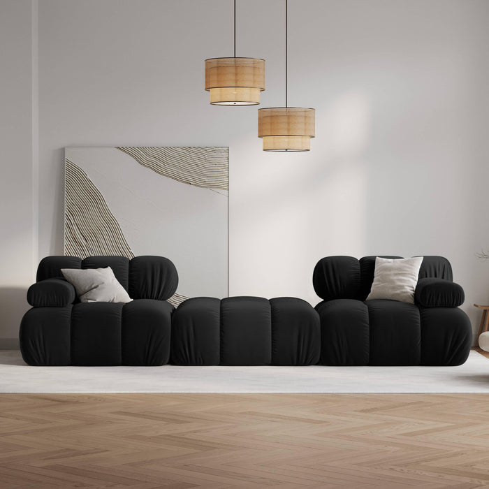 Milo Casa Tropea Modulaire 2-zitsbank met Hocker - Zwart