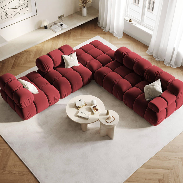 Milo Casa Tropea Modulair Bank Element - Hoek  Rechts - Bordeauxrood