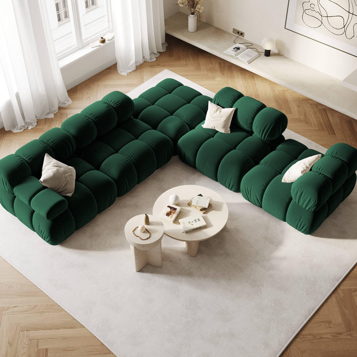 Milo Casa Tropea Modulair Bank Element - Hoek Links - Flessengroen