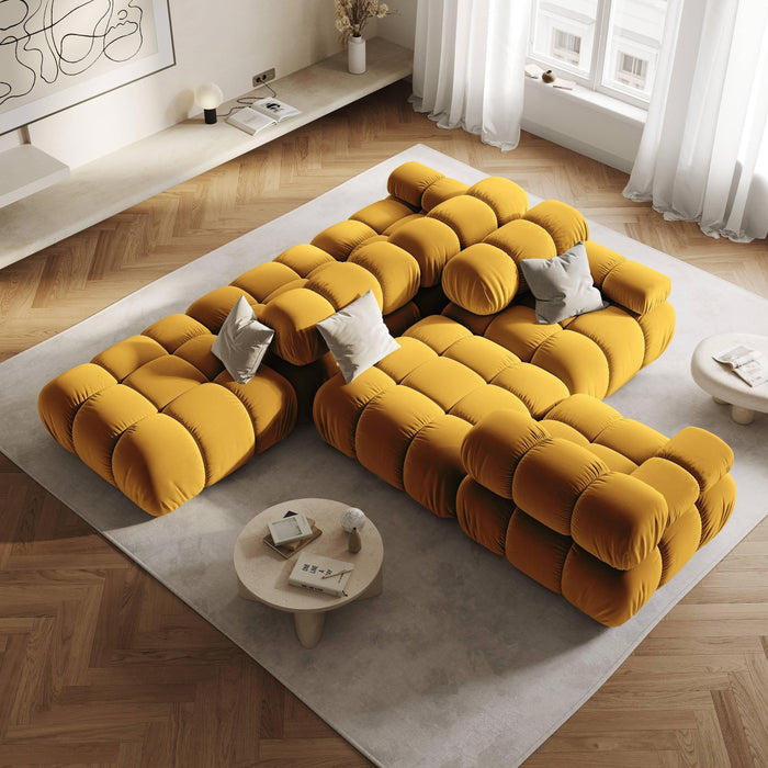 Milo Casa Tropea Modulair Bank Element - Hocker - Okergeel