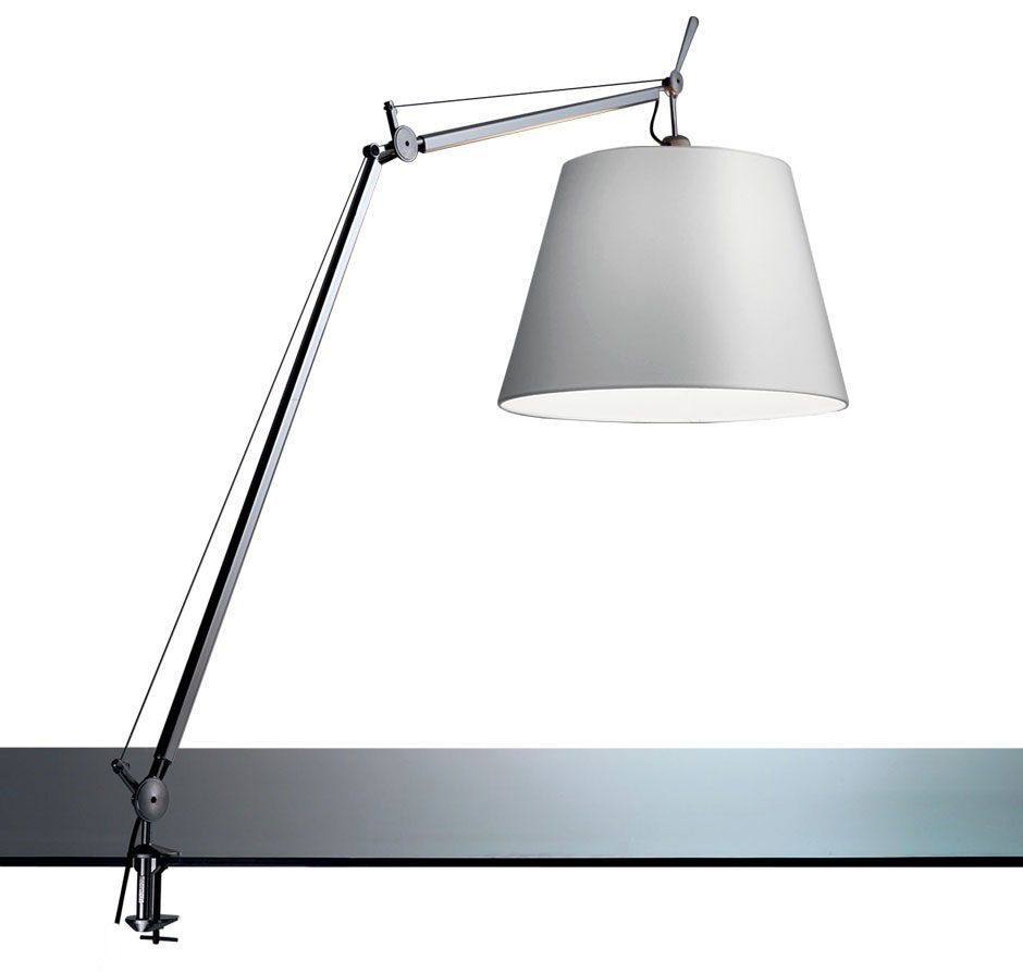 Tolomeo Mega klemlamp retrofit met dimmer 36cm grijs satijn