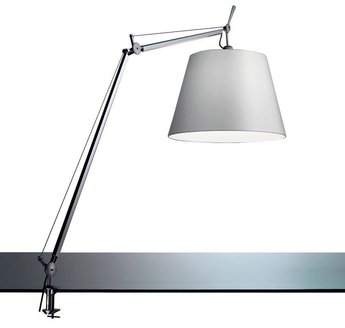 Tolomeo Mega klemlamp retrofit met dimmer 36cm grijs satijn