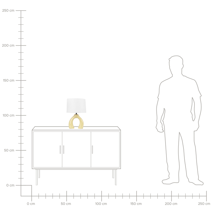 Beliani - ABBIE - Tafellamp - Geel - Keramiek