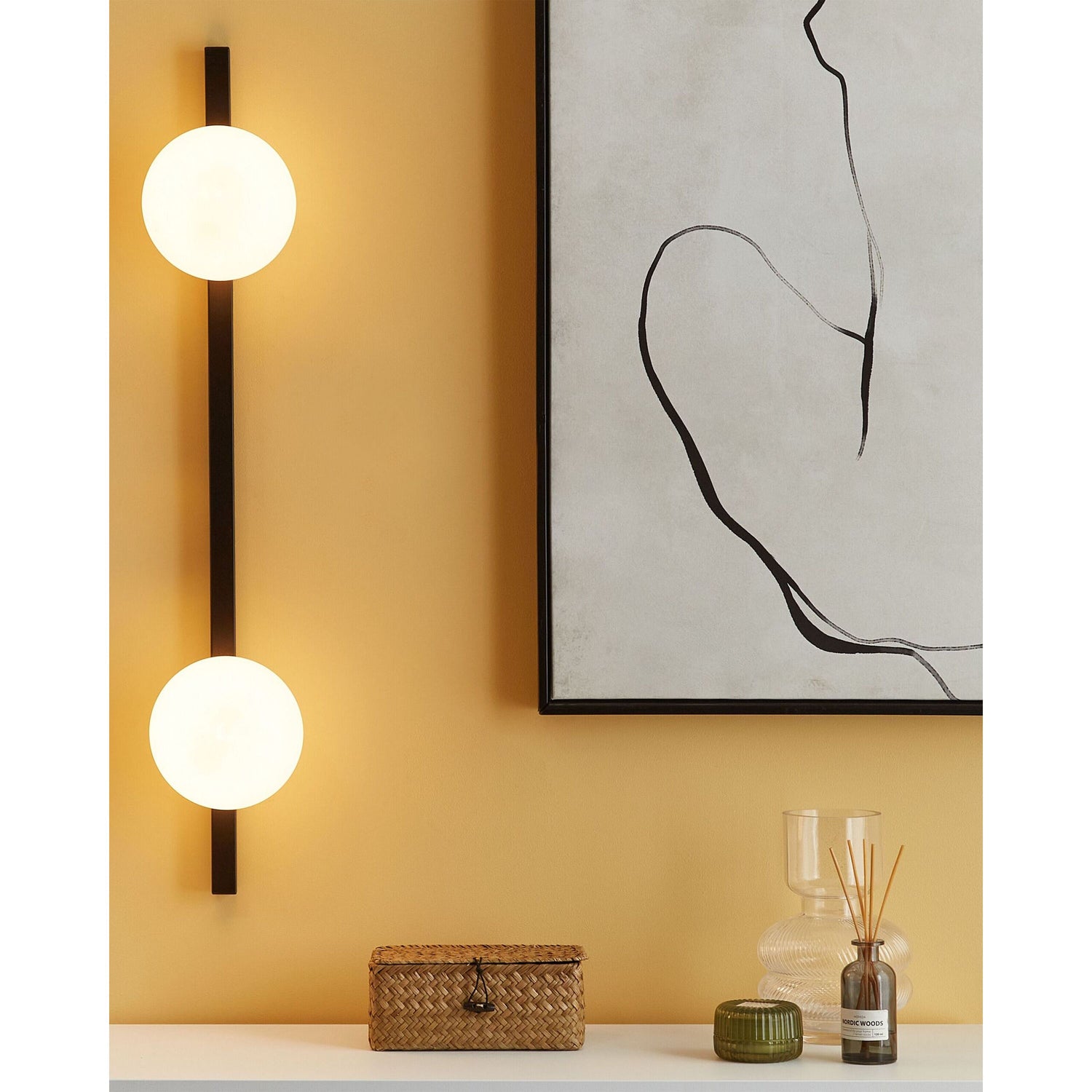 Beliani - ISABELLA - Wandlamp 2 lampen - Zwart - IJzer