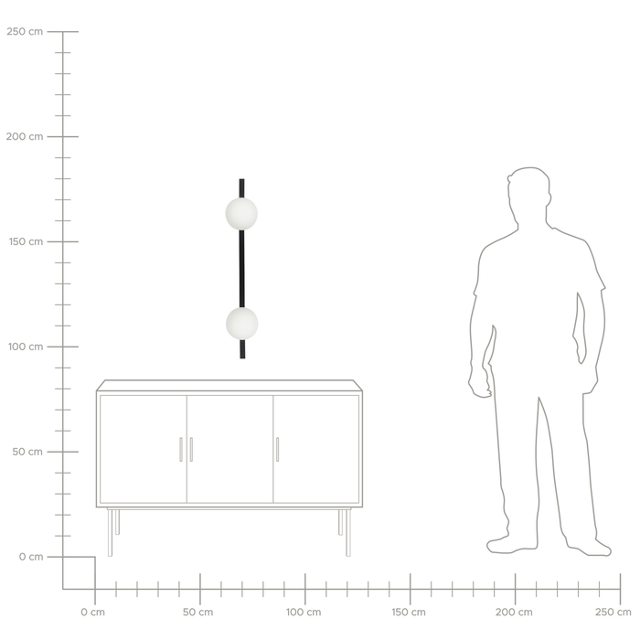 Beliani - ISABELLA - Wandlamp 2 lampen - Zwart - IJzer