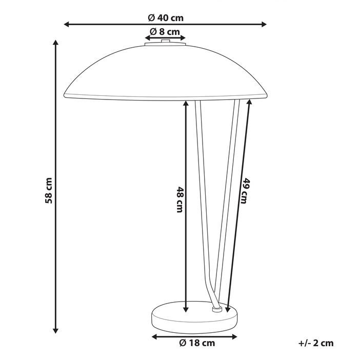 Beliani - DANTO - Tafellamp - Zwart|Goud - Metaal