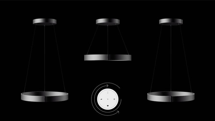 Neuhaus PURE® Hanglamp PURE®-E-CLIPSE e-Lift  Grey  Ø 70cm  incl.