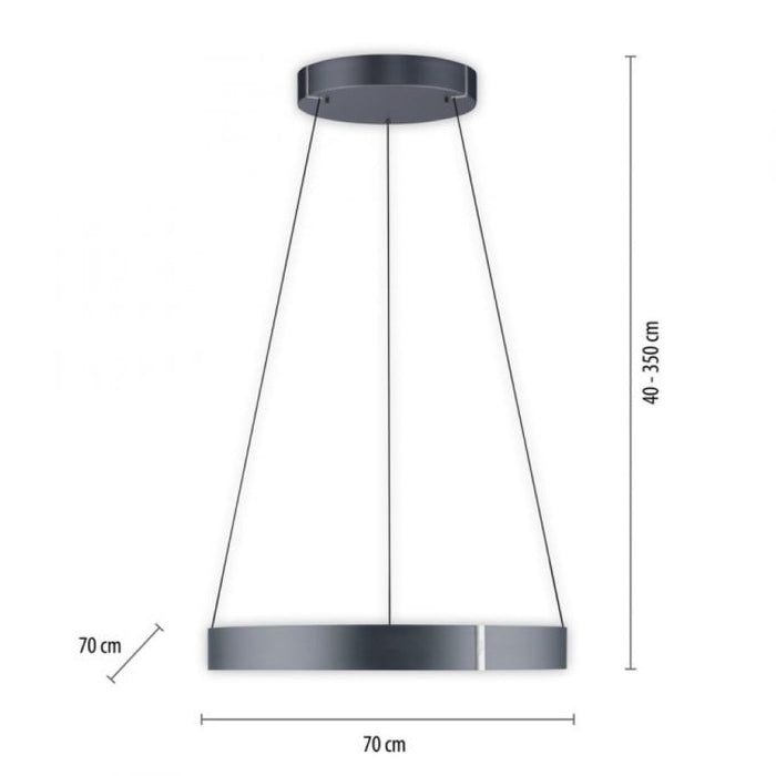 Neuhaus PURE® Hanglamp PURE®-E-CLIPSE e-Lift  Grey  Ø 70cm  incl.