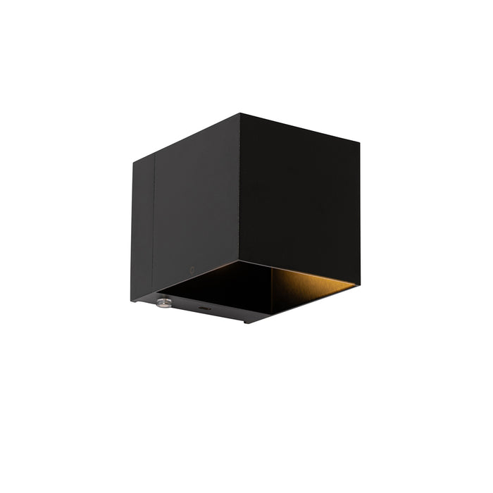 QAZQA Wandlamp zwart incl. LED en touch dimmer oplaadbaar - Joris