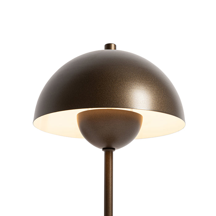 QAZQA Retro tafellamp mushroom donkerbrons - Magnax Mini