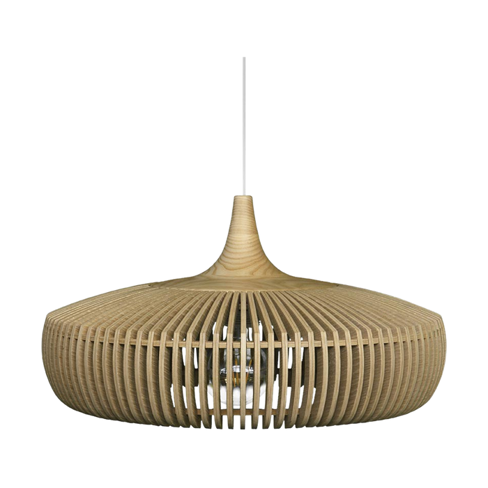 Umage Clava Dine Wood houten hanglamp naturel - met koordset wit - Ø