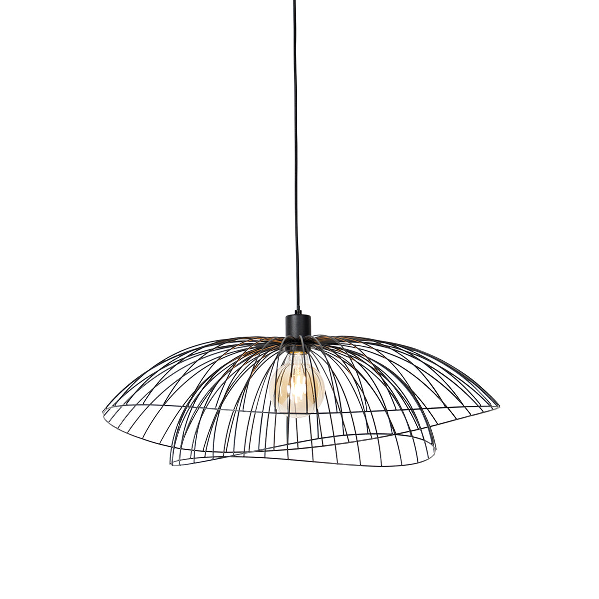 QAZQA Smart hanglamp zwart 66 cm incl. Wifi G95 - Pua