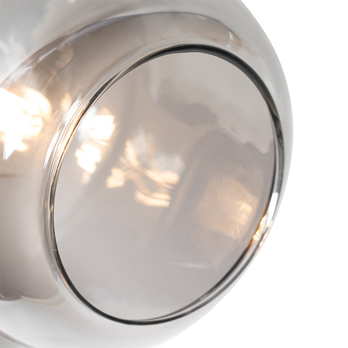 QAZQA Plafondspot zwart met goud met smoke glas 3-lichts - Zuzanna